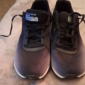 Skechers Skech-Air Black to Deep Gray Ombre Athletic Shoes